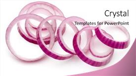  Presentation with red onion - Audience pleasing presentation design consisting of sliced red onion rings isolated backdrop and a white colored foreground