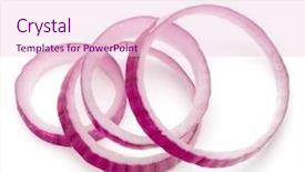  Presentation with red onion - PPT theme featuring sliced red onion rings isolated background and a lemonade colored foreground