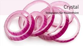  Presentation with red onion - PPT theme enhanced with sliced red onion rings isolated background and a lemonade colored foreground