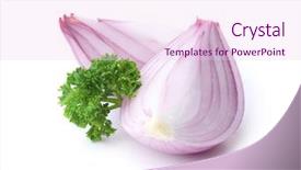  Presentation with red onion - Audience pleasing presentation design consisting of sliced red onions with parsley backdrop and a pink colored foreground