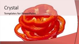  Presentation with pepper - Slides enhanced with sliced red pepper on white background background and a lemonade colored foreground