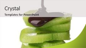  Presentation with kiwi - PPT layouts consisting of sliced ripe kiwi with chocolate background and a  colored foreground