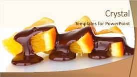  Presentation with white chocolate - Colorful PPT layouts enhanced with sliced ripe orange with chocolate backdrop and a cream colored foreground