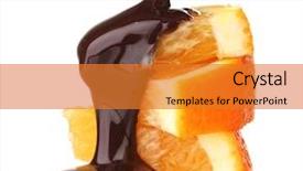  Presentation with orange peel isolated - Amazing slides having sliced ripe orange with chocolate backdrop and a gold colored foreground