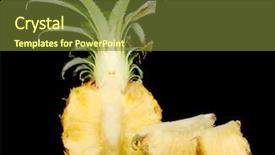  Presentation with pineapple - PPT theme featuring sliced ripe pineapple isolated background and a  colored foreground