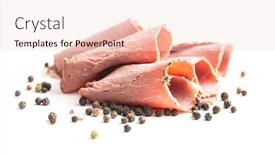  Presentation with roast beef - Colorful presentation theme enhanced with sliced-roast-beef-and-whole backdrop and a lemonade colored foreground