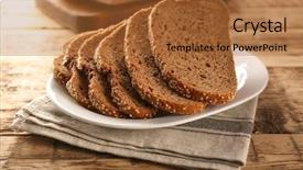  Presentation with gluten free bread on wooden - Cool new slides with sliced rye bread on wooden backdrop and a red colored foreground