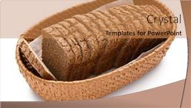  Presentation with wicker - Slide deck having sliced-rye-bread background and a coral colored foreground