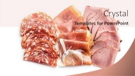  Presentation with roast beef - Slide set having sliced-salami-prosciutto-and-roast background and a lemonade colored foreground
