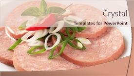  Presentation with onion - Theme enhanced with sliced-soft-salami-sausage-sprinkled background and a lemonade colored foreground