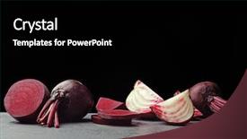  Presentation with sugar - Slide deck consisting of sliced sugar beet on black background and a black colored foreground