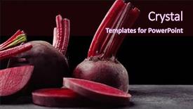  Presentation with agriculture sugar beet - Presentation having sliced sugar beet on black background and a wine colored foreground