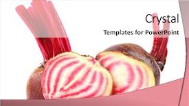  Presentation with sugar - Presentation having sliced sugar beet on white background and a white colored foreground