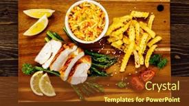  Presentation with breast - Slides with sliced-tasty-roast-chicken-breast background and a  colored foreground