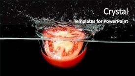  Presentation with air bubbles - PPT theme consisting of sliced tomatoe in the water background and a black colored foreground