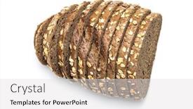  Presentation with oat - Presentation featuring sliced whole grain bread with oat flakes wholemeal bread isolated on white background background and a light gray colored foreground