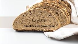  Presentation with oat - Amazing PPT theme having sliced-whole-grain-bread backdrop and a coral colored foreground