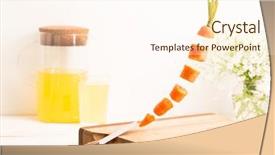  Presentation with orange slice - Slide deck enhanced with sliced whole orange carrot flying background and a cream colored foreground