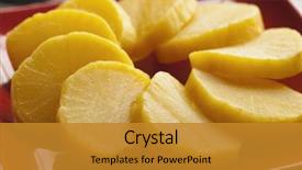  Presentation with pickle - Slide deck consisting of sliced yellow japanese pickle background and a gold colored foreground