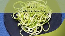  Presentation with diet low carb - Audience pleasing PPT layouts consisting of sliced-zucchini-spiral-diet-food backdrop and a yellow colored foreground