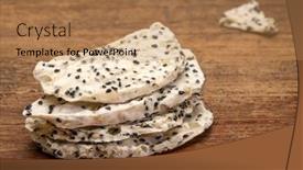  Presentation with wood chips - Slides enhanced with slices-chips-of-dried-white background and a coral colored foreground