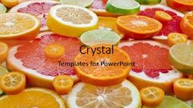  Presentation with citrus - Amazing PPT layouts having slices citrus top view surface backdrop and a gold colored foreground