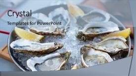  Presentation with helva fresh sliced halva - Colorful PPT theme enhanced with slices in ice restaurant delicacy backdrop and a light blue colored foreground