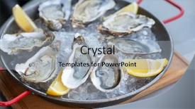  Presentation with helva fresh sliced halva - Audience pleasing presentation theme consisting of slices in ice restaurant delicacy backdrop and a light blue colored foreground