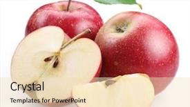  Presentation with apple - Audience pleasing slides consisting of slices isolated on a white backdrop and a lemonade colored foreground