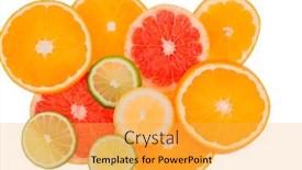  Presentation with orange fruit - Beautiful slides featuring slices-of-an-orange-symbolic backdrop and a yellow colored foreground