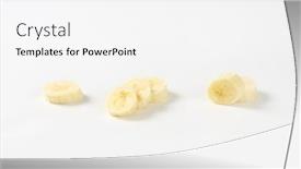  Presentation with banana - Slide set enhanced with slices-of-banana-on-white background and a white colored foreground