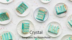  Presentation with birthday cake - PPT layouts featuring slices of birthday layer cake background and a soft green colored foreground