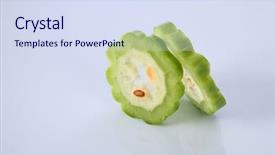  Presentation with bitter - Cool new theme with slices of bitter gourd backdrop and a sky blue colored foreground