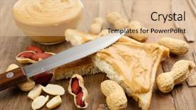  Presentation with peanut butter - Colorful slide deck enhanced with slices of bread with creamy backdrop and a  colored foreground