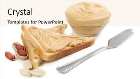  Presentation with peanut butter healthy spread - Amazing PPT layouts having slices of bread with creamy backdrop and a lemonade colored foreground