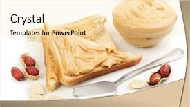  Presentation with peanut butter - PPT layouts consisting of slices of bread with creamy background and a  colored foreground
