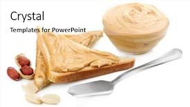 Presentation with peanut butter - PPT theme having slices of bread with creamy background and a  colored foreground