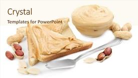  Presentation with peanut butter - Amazing PPT theme having slices of bread with creamy backdrop and a  colored foreground