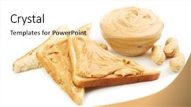  Presentation with peanut butter and jelly - Slides consisting of slices of bread with creamy background and a white colored foreground