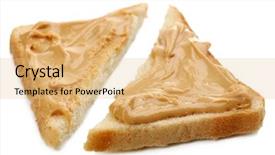  Presentation with peanut butter healthy spread - Presentation theme having slices of bread with creamy background and a  colored foreground