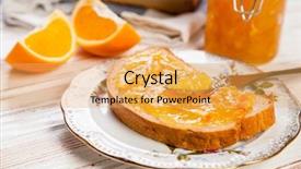  Presentation with jam - PPT theme enhanced with slices of bread with jam for breakfast background and a yellow colored foreground