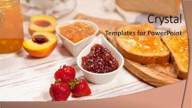  Presentation with jam - Colorful slide deck enhanced with slices of bread with jam backdrop and a coral colored foreground