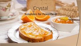  Presentation with jam - Beautiful slide set featuring marmelade - slices of bread with jam backdrop and a coral colored foreground