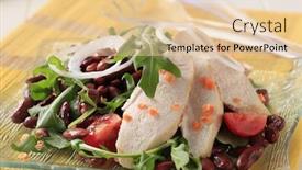  Presentation with breast - Theme consisting of slices-of-chicken-breast-fillet background and a lemonade colored foreground