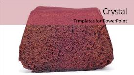  Presentation with white chocolate - Colorful presentation design enhanced with cake on a white background backdrop and a coral colored foreground