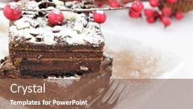  Presentation with christmas chocolate - Slide set featuring slices of christmas chocolate cake background and a violet colored foreground