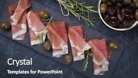  Presentation with history renaissance italian - Amazing PPT layouts having slices of cured ham similar backdrop and a tawny brown colored foreground