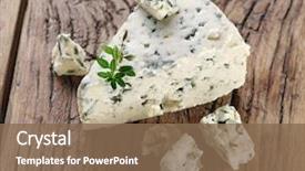  Presentation with blue cheese - Presentation theme consisting of slices of danish blue cheese background and a violet colored foreground