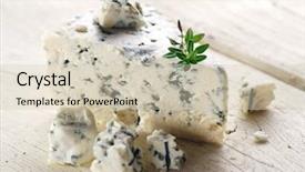  Presentation with blue cheese - Presentation design featuring slices of danish blue cheese background and a soft green colored foreground