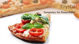  Presentation with pizza - Presentation design featuring slices-of-delicious-pizza background and a  colored foreground